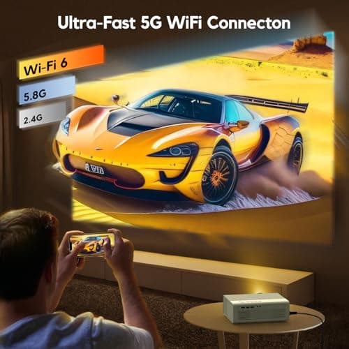 【Netflix Built-in & Native 1080P Projector】AKIYO Smart Projector with WiFi and Bluetooth, Auto Focus & Keystone Portable Outdoor Projector 4K Supported, Compatible with TV Stick Smartphone/HDMI/USB 6