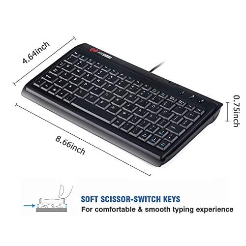 Super Mini Wired Keyboard, MCSaite Full Size 78 Keys Keypad Small Portable Fit with Professional or Industrial Use for Computer Laptop Mac Notebook 5