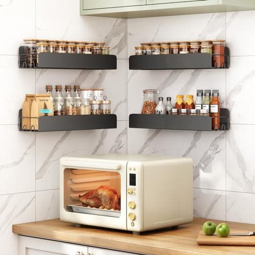 Kitstorack 2 Pack Spice Rack Wall Mount for Home, Kitchen, Pantry Organizers and Storage 9