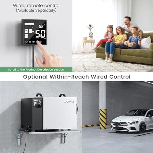 Waykar 125 Pint Crawl Space Dehumidifier with Pump and Drain Hose for commercial, Basements, and Water Damage Unit for Spaces up to 6500 Square Feet, Smart Humidity Control - 5-Year Quality Coverage 6