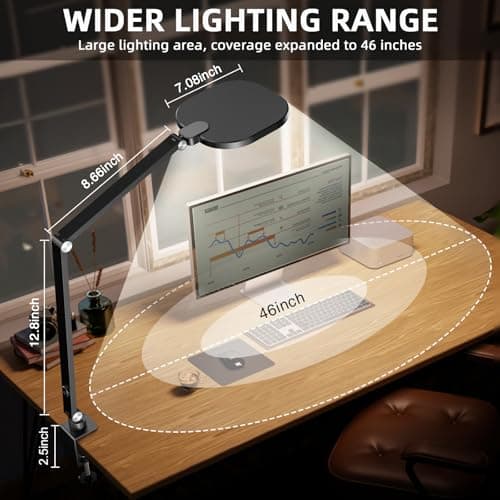 LitONES Video Conference Lighting for Computer, Dimmable Light for Video Recording, Meeting, Laptop & Webcam, 15W Ring Light for Desk with C- Clamp, Swing Arm, Remote, Memory & Timer CRI >95 8