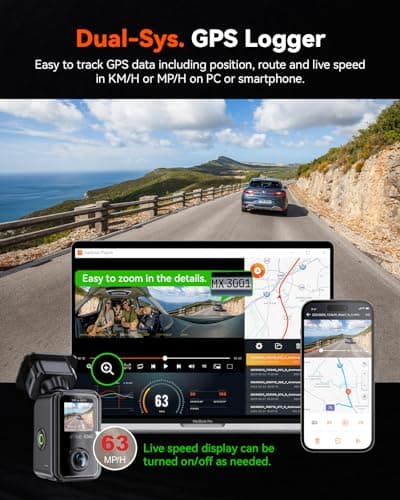 【Bundle: Vantrue E360 5.2K 360° Panoramic Dash Cam + Hardwire Kit】 5GHz WiFi&GPS, Dual STARVIS 2, HDR,8 IR Night Vision, Voice Control, Touchscreen, 24/7 Buffered Parking Mode, Support 512GB Max 6