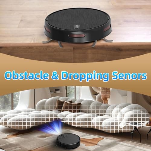 betboyles Robot Vacuum and Mop Combo, Robot Vacuum Cleaner, 6 Cleaning Modes, Large Capacity Water Tank Dustbin, Self-Charging, WiFi/App/Alexa, Ideal for Hard Floor, Carpet, Pet Hair 6