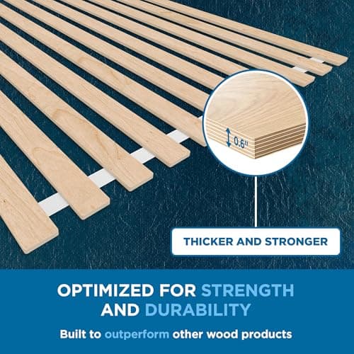 Meliusly SlatSure Queen Size Bunkie Board – Heavy Duty Vertical Bed Slats & Foldable Wooden Support Board for Sagging Mattress or Platform Bed Frame, Box Spring Alternative and Replacement 7