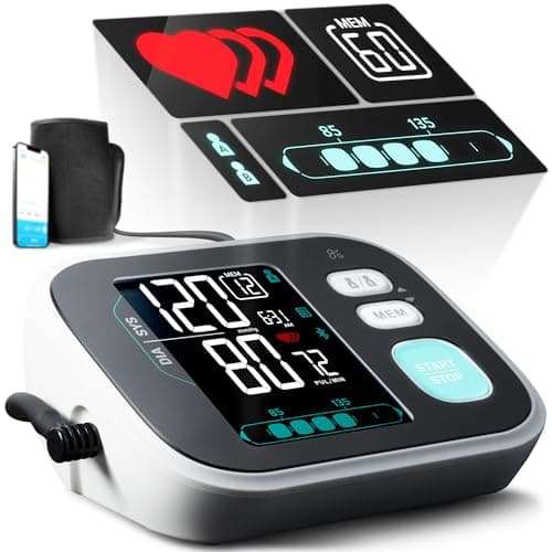 Greater Goods Premium Digital Bluetooth Blood Pressure Monitor for Home Use, Multicolor Large Screen, Black