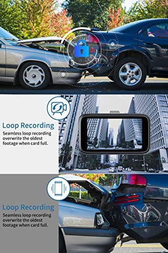 Milerong Dash Cam Front and Rear with Night Vision, Mini 1080P FHD Dash Camera for Cars, G-Sensor, Loop Recording, Parking Monitor, Motion Detection,WDR 5