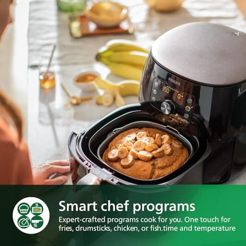 Philips Premium Air Fryer XXL - Air Fry, Bake, Grill, Roast & Reheat, 7.7 Qts Capacity, Rapid Air & Fat Removal Technology, Keep Warm Mode, QuickClean, 5 Smart Chef Programs, Black Copper (HD9867/16) 8