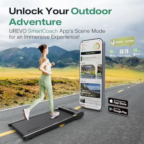 UREVO 2-in-1 Under Desk Treadmill, Walking Pad for Home & Office, Portable Treadmill with APP, 2.25HP Motorized, Remote Control, LED Display, 265 lbs Weight Capacity 2