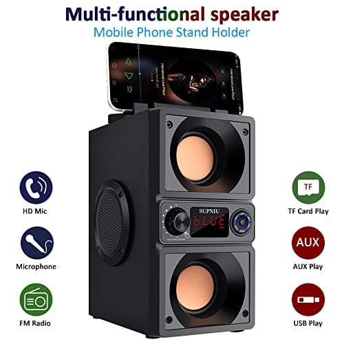 Bluetooth Speaker, Portable Bluetooth Boombox with 40W (60W Peak) Stereo Dual Woofers and Dual Tweeters Wireless Home Party Speaker, 2400 Minutes Playtime, Suitable for Party, Camping, Gym 6
