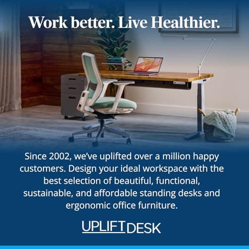 UPLIFTDESK V3 2-Leg Walnut Laminate Wood Standing Desk – Adjustable Height, Advanced 1-Touch Memory Keypad, Under Desk Cable Management, Wire Grommets & Rocker Board (Black C-Frame, 72 x 30 inch) 9