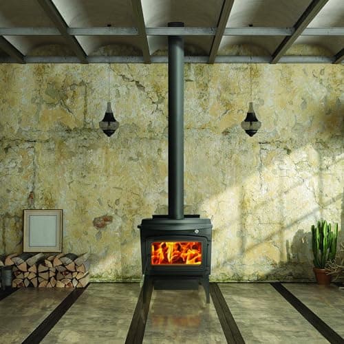 Pleasant Hearth 2,200 Sq. Ft. Wood Stove with Legs and Chrome Handles 6
