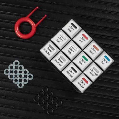Griarrac Cherry MX Switch Tester 12-Key Mechanical Keyboard Sampler Switch Testing Tool with Keycap Puller and 24 O Rings, 40A-L & 40A-R (Printed PBT Keycap) 8