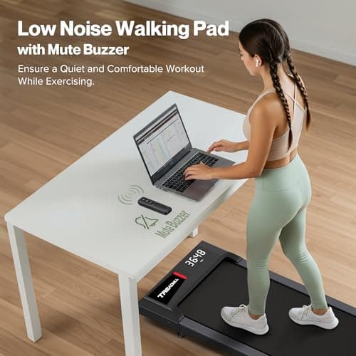 COZYINN 10% Incline Waking Pad - 2.5 HP 1-4MPH Under Desk Treadmills for Home, 3 in 1 Portable Walking Jogging Running Machine 29lbs Lightweight for Easy Move, Work with Kinomap Wellfit APP 8