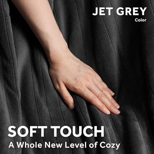 Sunbeam Electric Royal Luxe Microplush Reverse Sherpa Heated Blanket, 12 Heat Settings, 12-Hour Selectable Auto Shut-Off, Fast Heating, Warm and Cozy, Night Fog, Full, 84" x 72" 8