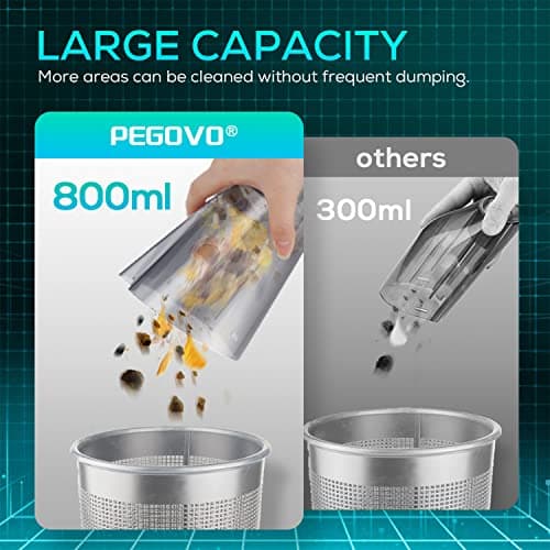 PEGOVO Car Vacuum Cleaner High Power 9000PA, Mini Portable Handheld Vacuum, Corded Wired Hand Vacuum Cleaner for Cleaning-Deep Detailing Cleaning Kit with LED 7