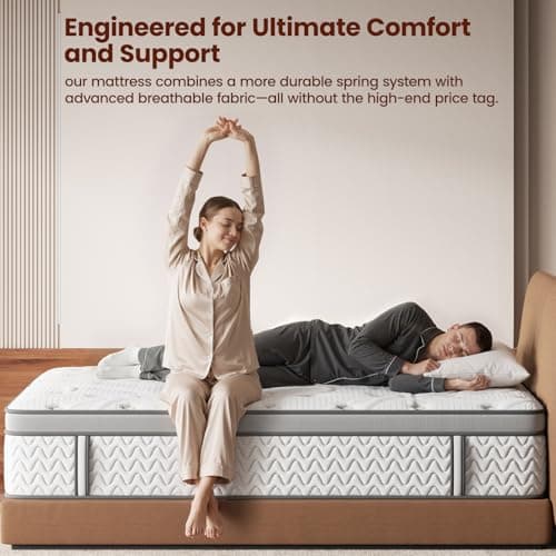 SLEEP100 Queen Mattress 12 Inch, 5-Zone Deep Sleep Firm Mattress with Extra Lumbar & Shoulder Support, Hotel Collection Hybrid Mattresses Pain Relief - Fiberglass Free - No Odor - 365 Night Trial 9