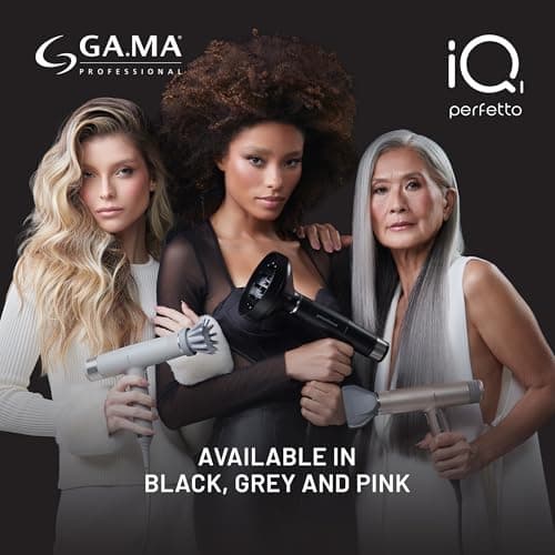 GA.MA iQ1 Perfetto Hair Dryer with 110,000 RPM Intelligent Brushless Motor, Oxy Active Technology, Auto-Clean & Washable Filter, Includes Diffuser & 3 Nozzles, Rose Gold 8