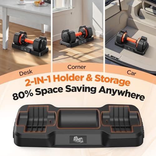 Adjustable Dumbbells Set 25LB, Weights Dumbbells Set 5/10/15/20/25lbs, Anti-Slip Handle for Exercise Fitness Workout Adjustable dumbbell set 2 (25, Pounds) 6