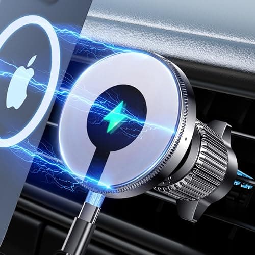 Guceful Wireless Charger for Car 15W [Military Grade Powerful Magnetic] Hands Free Adjustable for Magsafe Car Mount Vent Universal Magnetic Phone Holder for Car Fits iPhone 15 14 13 12 Pro Max All