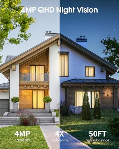 ARCCTV Solar Security Camera Outdoor Wireless, 4MP Battery Powered Home Surveillance Camera with Embedded Solar Panel, PIR Motion Sensor, 2.4G/5G Dual Band WiFi (2 Pack) 5