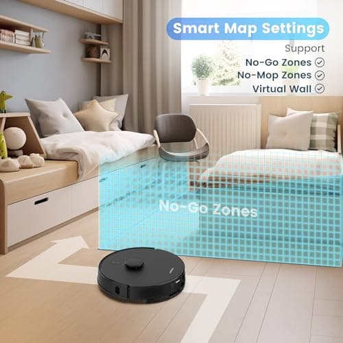 AIRROBO Robot Vacuum and Mop Combo, Self-Emptying, 60-Day Capacity, Home Mapping, Schedule, Wi-Fi/App/Alexa/Remote, 180mins Runtime, T20+ Robotic Vacuum Cleaner for Pet, Hard Floors, Carpet 6