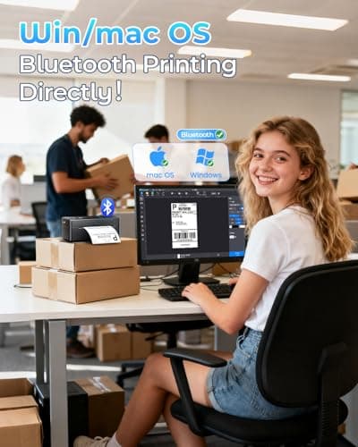 LabelCreate Bluetooth Thermal Shipping Label Printer, 4x6 Thermal Label Printer for Small Business, 2410BT Wireless Label Printers Compatible with iOS Android & PC, Widely Used for USPS, Tiktok 6