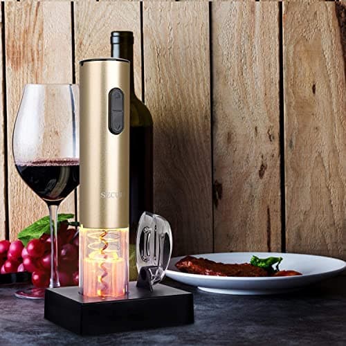 Secura Electric Wine Opener, Automatic Bottle Corkscrew Opener with Foil Cutter, Rechargeable (Champagne Gold) 6