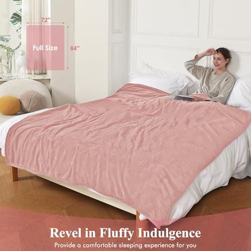 COZYTY Electric Blanket Full Size, Super Soft Cozy Upgraded Flannel Heating Blanket with 6 Heating Levels & 1-10 Hours Auto Off, Fast Heating & Overheat Protection, 72" x 84", Candy Pink 7