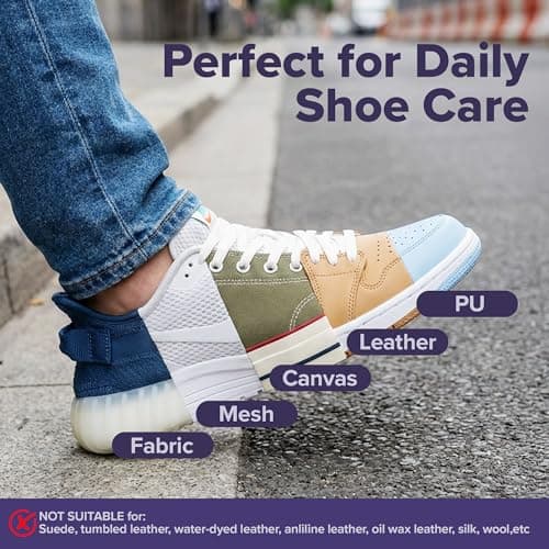 Air Jungles Shoe Sneaker Cleaning Wipes, Dual-Textured Kick Clean for Leather, Suede, Boots, Mesh & Canvas, Extra Large 7 x 7 inch to Remove Dirt Grime, Safe on Colors & Finishes 7