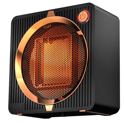Electric Space Heater, Energy Efficient Portable Space Heaters for Indoor Use, PTC Ceramic Small Desk Heater, Overheating & Tip-Over Protection Mini Personal Heater for Offices Desk Camping Black