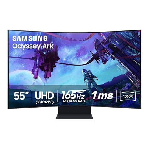 Samsung 55" Odyssey Ark 2nd Gen 4K UHD 1000R Curved Gaming Monitor, 165Hz, 1ms, 4 Input Multi View, Quantum Mini-LED, AMD FreeSync Premium Pro, HDR 10+, Height Adjustable Screen, LS55CG970NNXGO