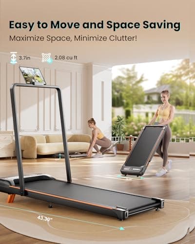 Abonow Walking Pad, Under Desk Treadmill with Incline for Home Office 2.5HP Portable Walking Treadmill with 265 Lbs Weight Capacity Walking Machine, Remote Control, LED Display, Light Black 7