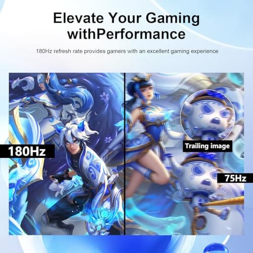 DJiEX 24 inch Monitor FHD 1920x1080p 180Hz Screen 99% sRGB Refresh Rate 3ms Home Office Gaming Computer Monitor Sync Visual Experience for Work & Play Support Wall Mount Install 6