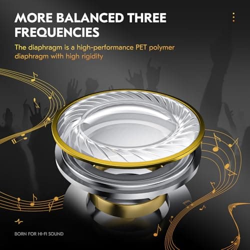 CCZ DC03 in Ear Monitor Headphones, IEMs for Gaming, Deep Bass Sound Wired Earbuds, 1DD HiFi in Ear Headphones Noise Cancelling Ear buds, in Ears for Singers Musician Stage Drummer(Black, without Mic) 8