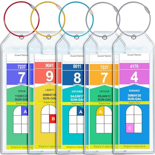 Cruise Luggage Tag Holder for Royal Caribbean & Celebrity 5 Pack, Cruise Ship Essentials 2026 Waterproof, Cruise Must Haves Durable