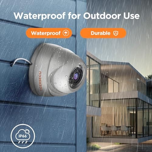 TIGERSECU 1080P Metal Wide Angle Dome Security Camera for DVR, Weatheproof for Indoor/Outdoor Use, Hybrid 4-in-1 OSD Switch for TVI/CVI/AHD/CVBS DVRs (Power Supply and Coaxial Cable Sold Separately) 5