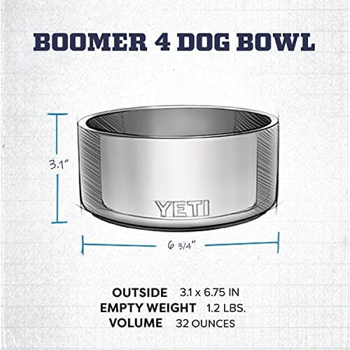 YETI Boomer 4, Stainless Steel, Non-Slip Dog Bowl, Holds 32 Ounces, Navy 5