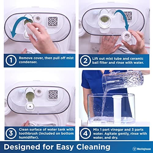 Westinghouse Humidifier and Air Purifier all in one combo with Smart Humidity Sensor Control for Bedrooms with Essential Oil Diffuser and Remote, White 7