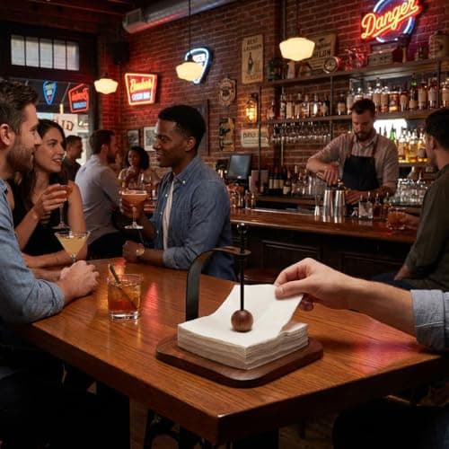 Walnut Napkin Holder for Table Wood Square Napkin Dispenser with Metal Cocktail Napkin Holder, Suitable for Kitchen, Restaurant, Bar, Office, Parties, Home Décor (Black Walnut Wood) 5