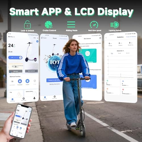 VOLPAM Electric Scooter, 350W/500W Powerful Motor, 8.5"/10" Solid Tires, 19/21Mph, 28/23/21/16 Miles Max Range, Dual Braking 5