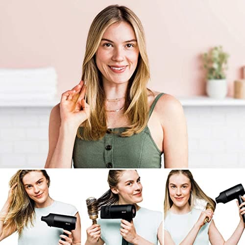 Shark HD125CO Hair Blow Dryer HyperAIR Fast-Drying with IQ 2-in-1 Concentrator and Styling Attachments, Auto Presets, Rotatable Hot Air Brush, No Heat Damage, Ionic, Black (Renewed) 5