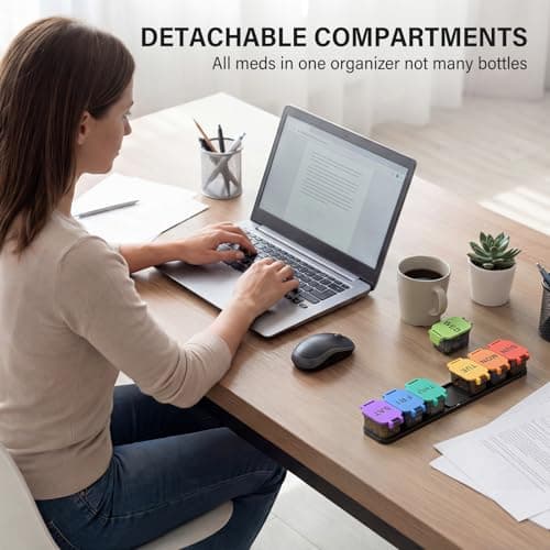 Extra Large Weekly Pill Organizer - Waterproof 7-Day Pill Box, Portable Vitamin & Supplement Case, Easy to Open Design, Ideal for Travel and Daily Medication Management 8