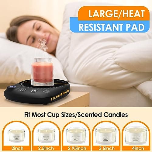 KitchekShop Coffee Mug Warmer - Fastest Heating & Highest Temperature, Coffee Cup Warmer for Desk Auto Shut Off, 4 Temp Settings & 1-12H Timer, Smart Electric Beverage Warmer for Coffee, Tea (Black) 7