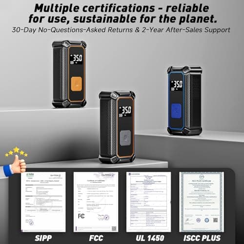 OlarHike Cordless Tire Inflator Portable Air Compressor, 150PSI Dual Power - 5400 mAh & 12V DC, Air Pump for Car Tires, Bike, Motorcycle, Bicycle, Electric Pump with LED Light & Digital Pressure Gauge 10