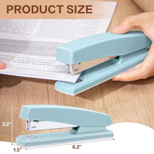 Deli Stapler, Desktop Staplers, 25 Sheet Capacity, Includes 1000 Staples and Staple Remover, Blue 7