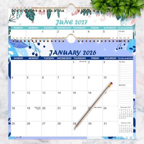 2026-2027 Calendar - Wall Calendar from Jan 2026 to Jun 2027, 18 Monthly Planner with Seasonal Designs for Planning and Organizing for Home or Office, 11.5 x 14.5 In Calendar 2026-2027 6