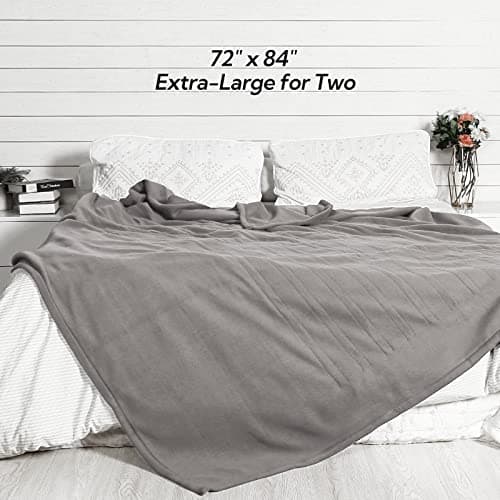 SUNNY HEAT Heated Electric Blanket Full Size 72" x 84" Quilted Fleece, Fast Heating Soft and Cozy Blanket with 4 Heating Levels & 10 Hours Timer Settings, Machine Washable, Grey 6