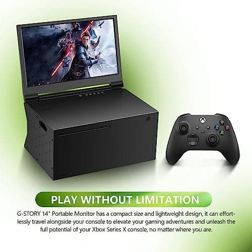 G-STORY 14‘’ Portable Monitor for Xbox Series X 4K Portable Gaming Monitor IPS Screen for Xbox Series X（not Included） with Two HDMI, HDR, Freesync Game Mode Travel (14“&4K for Xbox Series X) 2