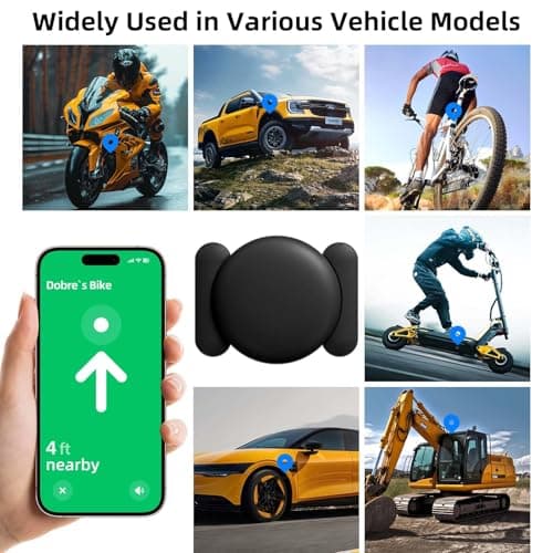 GPS Tracker for Vehicles, 1PCS Tracker Device for Vehicles Work with Find My (iOS Only), Tracking Devices for Cars Hidden with Magnetic Case, No Monthly Fee GPS Trackers, Waterproof 5
