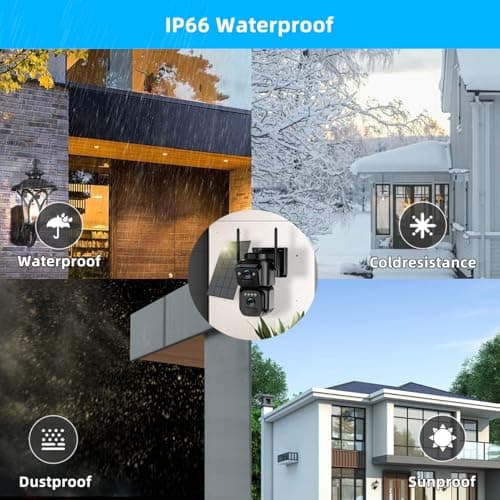 Tutoview Solar Camera Security Outdoor, 2K Dual Cameras for Home Security, black 8